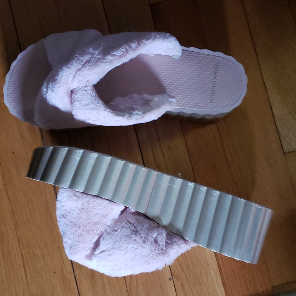 Tory Burch Faux Fur Platform Slides - image 2